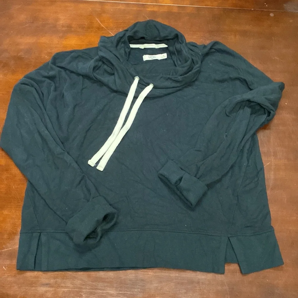 Ugg black cowl neck top with drawstring - Picture 3 of 7